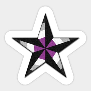 Asexual Pride Flag Colored Nautical Star Sticker